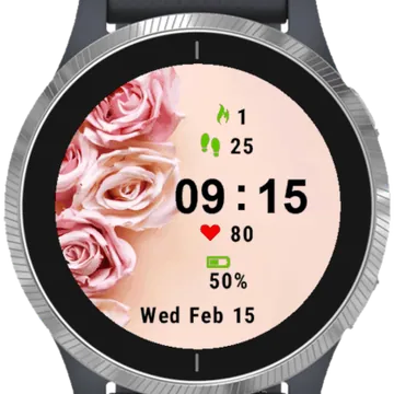 Pink Roses Garmin watch face preview