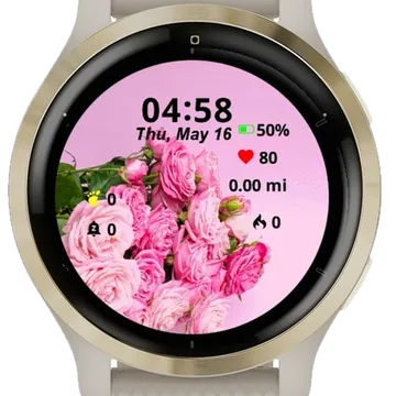 Pink Roses Delicate Garmin watch face preview
