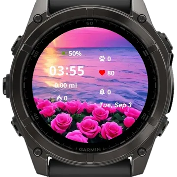 Pink summer Garmin watch face preview