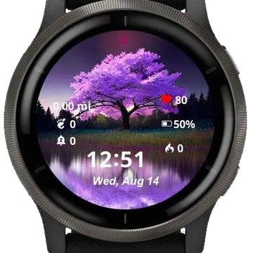Pink Tree Garmin watch face preview