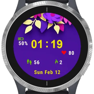 Pink Tulips Garmin watch face preview