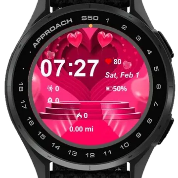Pink Valentine Garmin watch face preview
