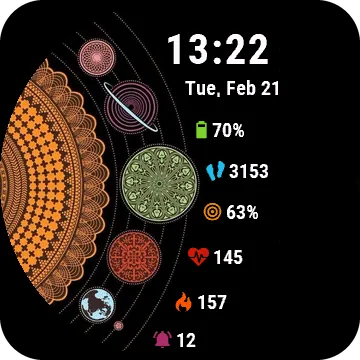 Planets Garmin watch face preview