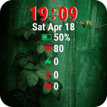Plant Growing Out Wooden Garmin watch face preview