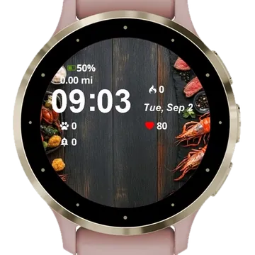 Plates of Pleasure Garmin watch face preview