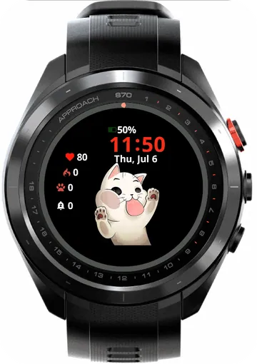 Plump Cat Garmin watch face preview