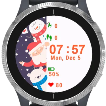 Portrait Christmas Garmin watch face preview
