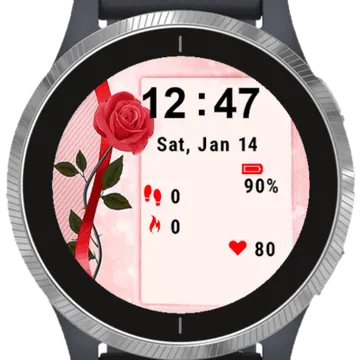 Portrait Flower Garmin watch face preview