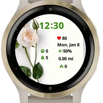 Portrait Flower Garmin watch face preview