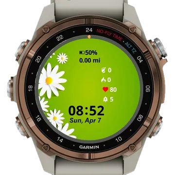 Portrait Flowers Table Garmin watch face preview