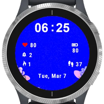 Portrait Flowers Garmin watch face preview