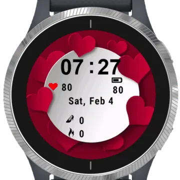Portrait Heart Garmin watch face preview