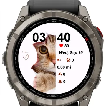 Portrait Little Cat Garmin watch face preview