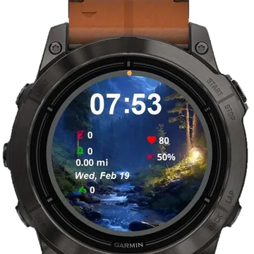 Portrait River Landscape Garmin watch face preview