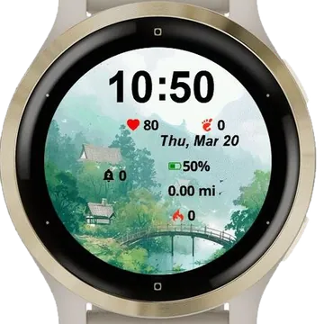 Portrait Rural Landscape Garmin watch face preview