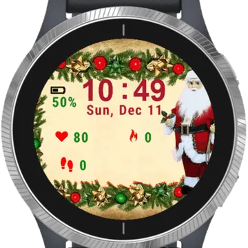 Portrait Santa Claus Garmin watch face preview