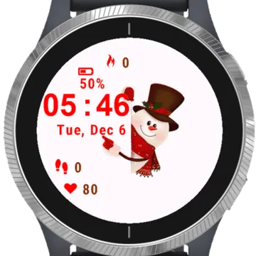 Portrait Snowman Garmin watch face preview
