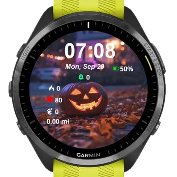 Pumpkin Garmin watch face preview