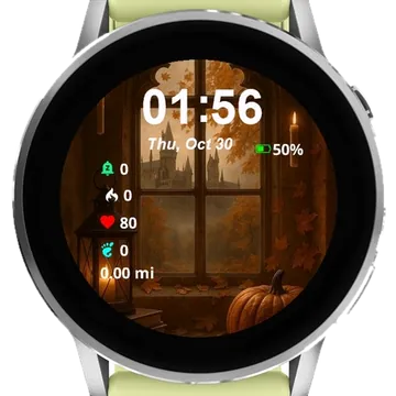 Pumpkin Castle Garmin watch face preview