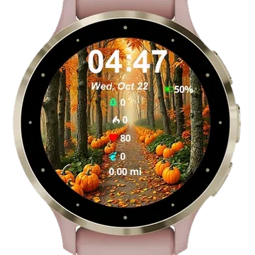 Pumpkins Forest Garmin watch face preview