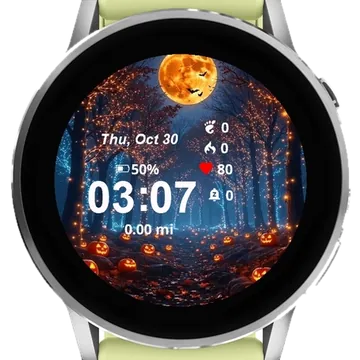 Pumpkins Forest Garmin watch face preview