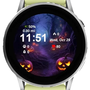 Pumpkins Forest Garmin watch face preview