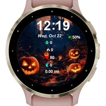 Pumpkins Halloween Garmin watch face preview