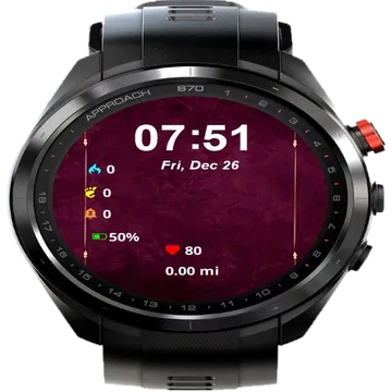 Purple Background Gold Garmin watch face preview