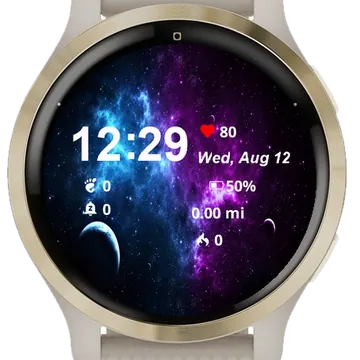 Purple Blue Galaxy Garmin watch face preview
