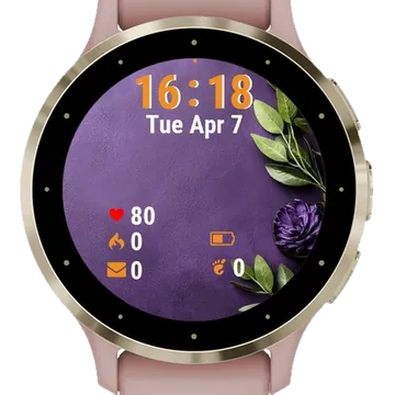 Purple Flower Garmin watch face preview