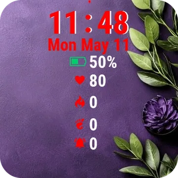 Purple Flowers Garmin watch face preview
