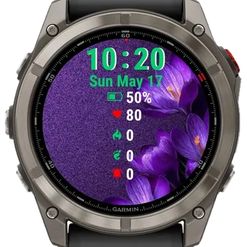 Purple Flowers Purple Garmin watch face preview