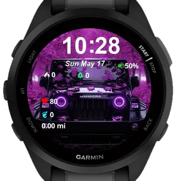 Purple Jeep Garmin watch face preview