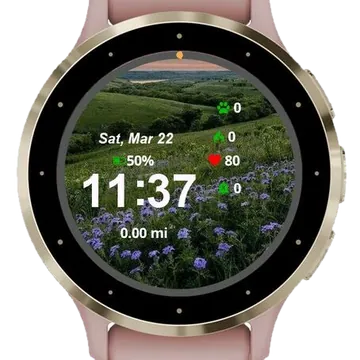 Purple Meadows Garmin watch face preview