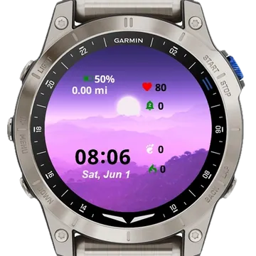 Purple Mountain Landscape Garmin watch face preview