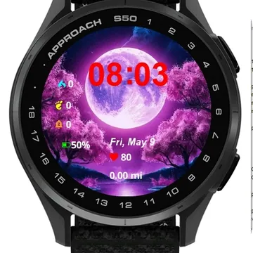 Purple Night Moon Garmin watch face preview