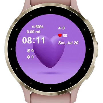 Purple Pink Garmin watch face preview