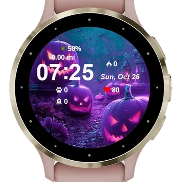 Purple Pumpkins Garmin watch face preview