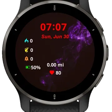 Purple Smoke Garmin watch face preview