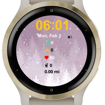 Purple White Christmas Garmin watch face preview