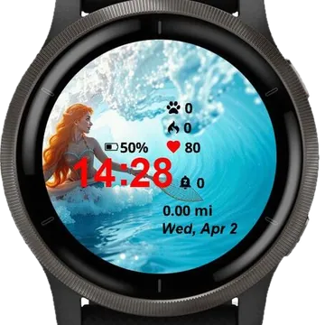 Queen of the Waves Garmin watch face preview