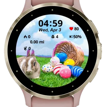 Rabbit Easter Eggs Garmin watch face preview