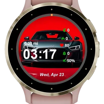 Racing Muscle Car Garmin watch face preview