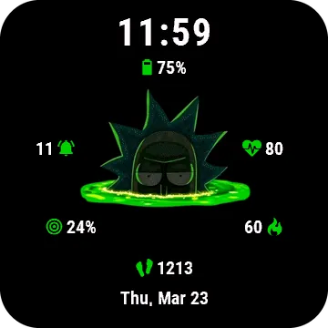 Radioactive Garmin watch face preview