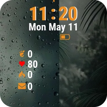 Rain Drops Window Garmin watch face preview