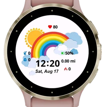 Rainbow Garmin watch face preview