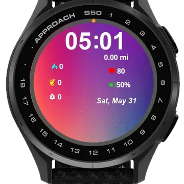 Rainbow Blur Garmin watch face preview