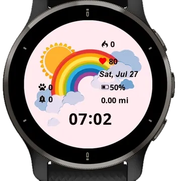 Rainbow Garmin watch face preview