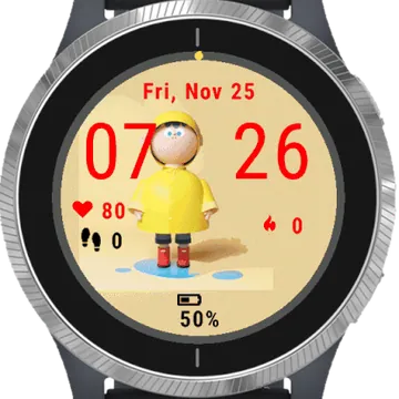 Rainy Boy Garmin watch face preview