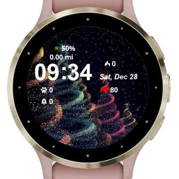 Random Color Tree Garmin watch face preview